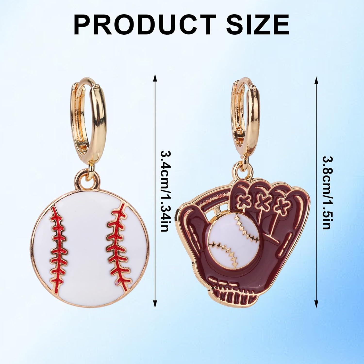 Baseball Dangle Earrings, Delicate Baseball Glove Drop Loop Earrings Softball Jewelry Gifts for Sport Fans Sport Theme Moms Accessories Dangling Earring for Player Women