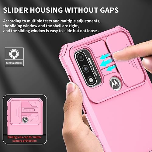 Miniatura 2 de Asuwish Funda de teléfono para Motorola Moto G Pure 2021 con protector de pantalla de vidrio templado y cubierta deslizante para cámara deslizante,