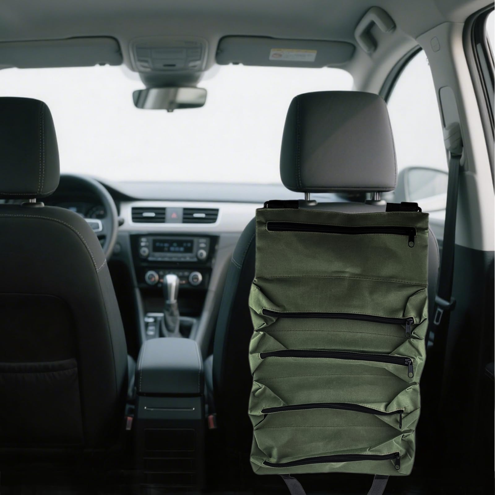 Borsa per Attrezzi Arrotolabile Utensili Multi Access, Tasche Attrezzi con Tracolla Regolabile con 5 Tasche con Cerniera, Ldeale per Ldraulici, Commercianti ed Elettricisti