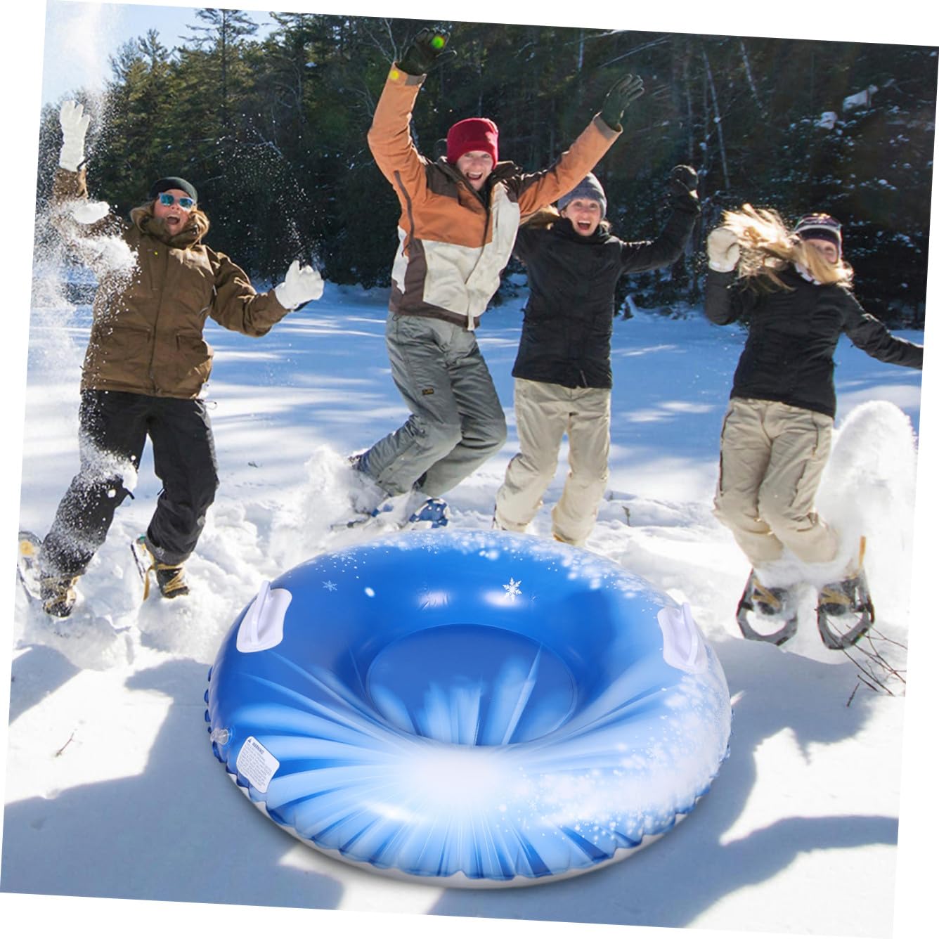 Tubo Gonfiabile da Neve in Pvc, Rotondo, con Maniglie | Sport Invernali All'aperto, Leggero e Portatile, Pensato per Bambini e Ragazzi