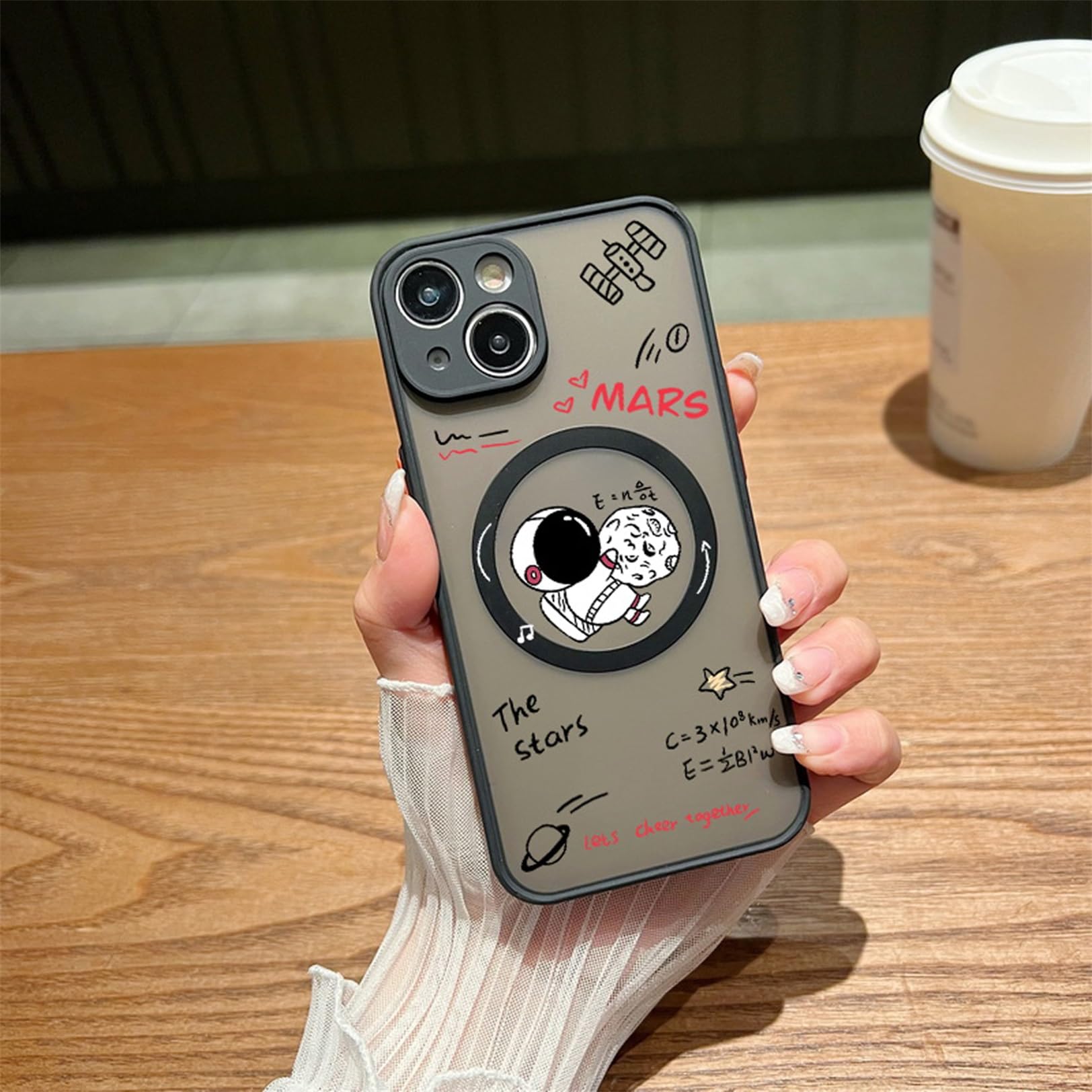 Ins Dream Planet White Bracket Holder Phone Case For Iphone 13 12 11 Pro Max 13 Pro 14 Plus Hidden Stand Clear Shockproof Cover Buy Cheaply On