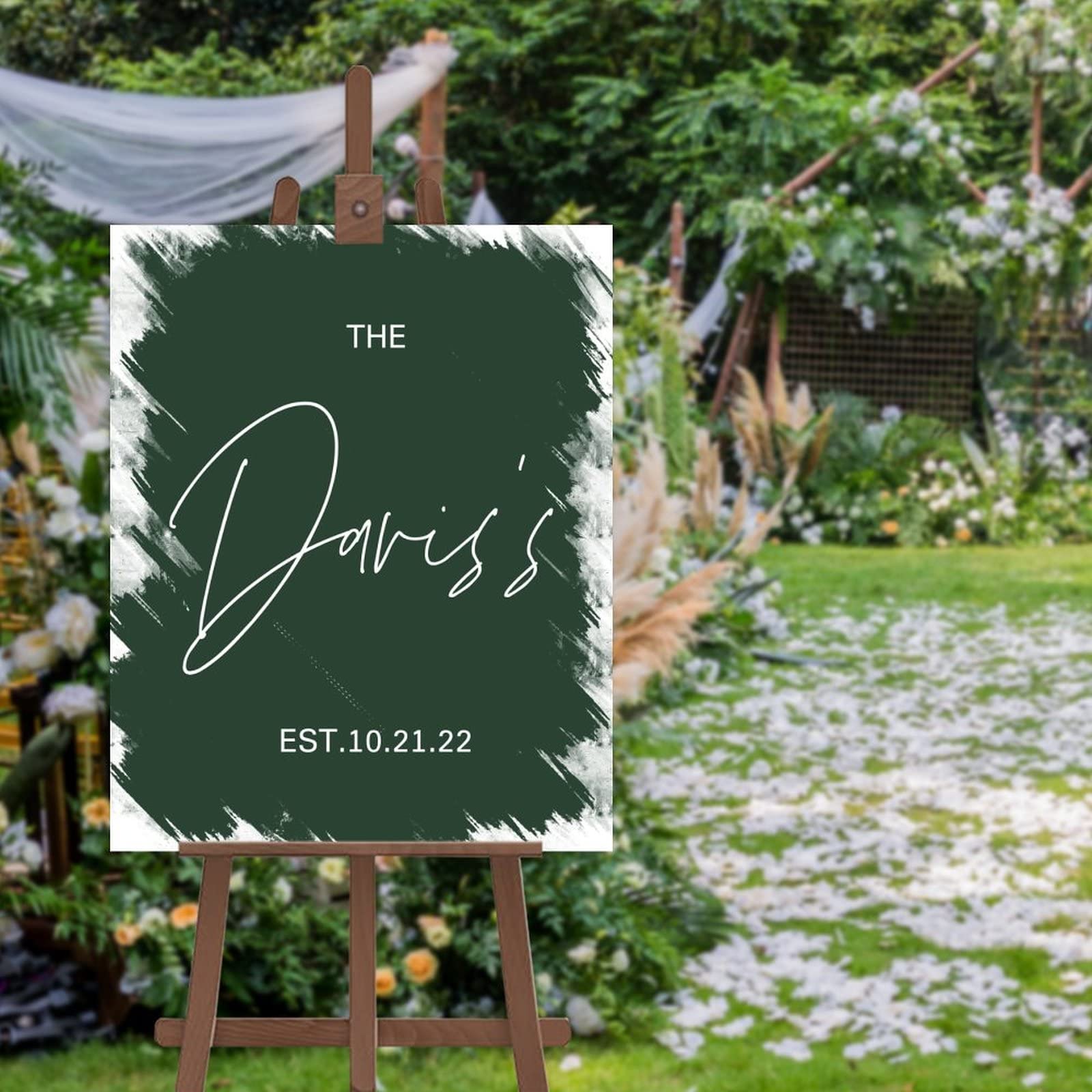 Panneau de mariage personnalisé pour mariés - Signalétique moderne chic 40x50 cm