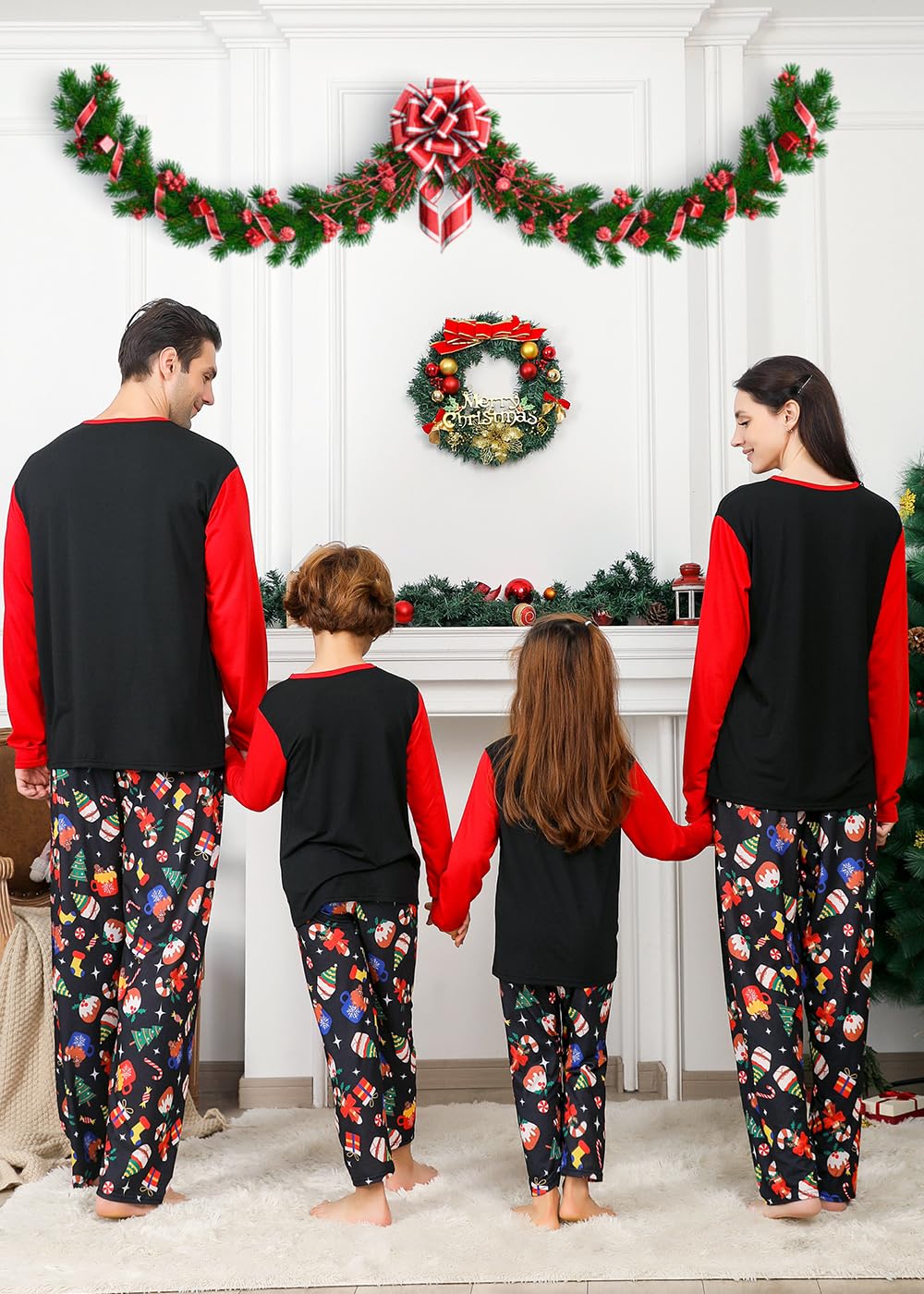 Conjuntos de pijamas de Navidad familiares a juego para mujeres/hombres/parejas/adultos, pijamas de árbol de Navidad para vacaciones, ropa de dormir
