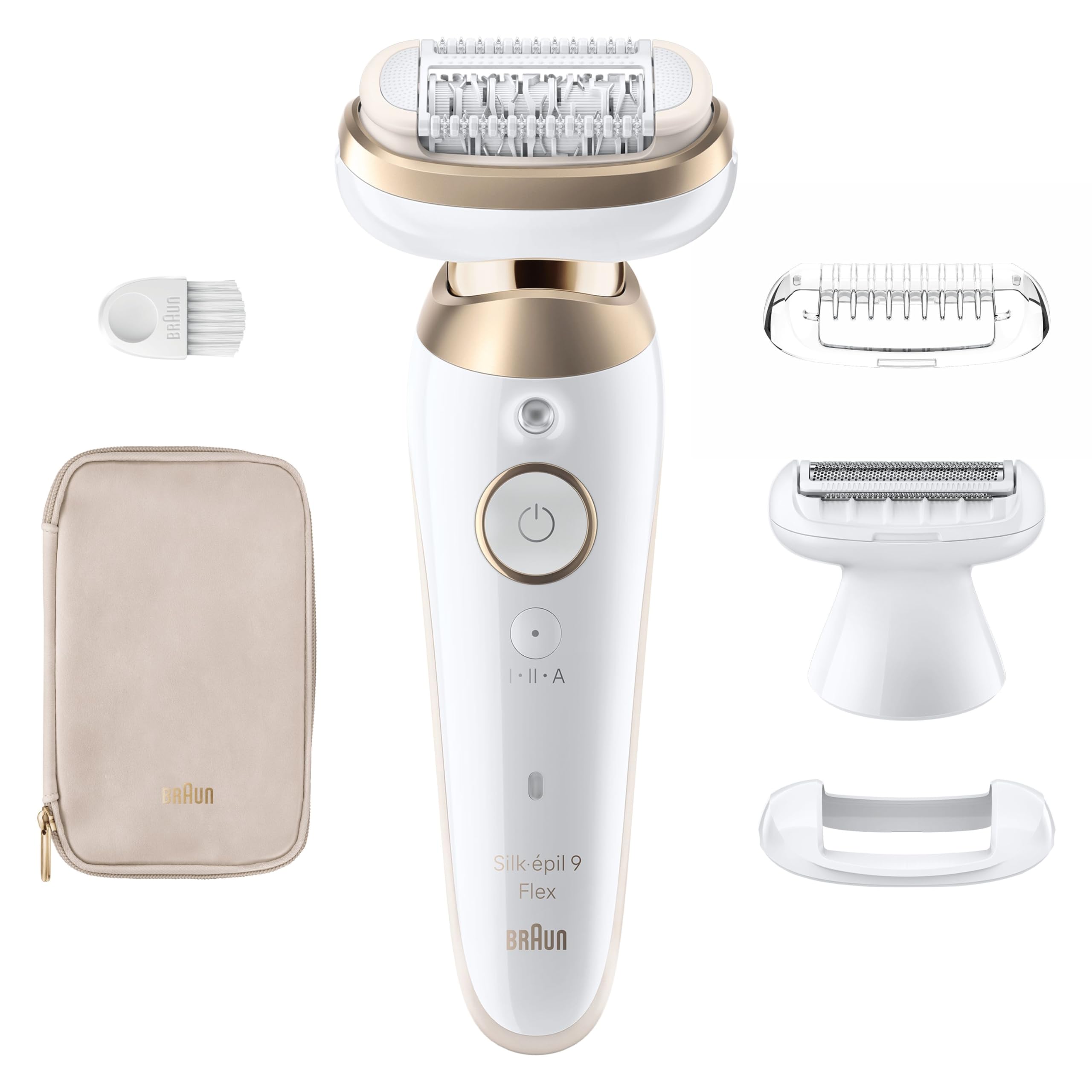 Braun Epilateur Electrique Pour Femmes Silk-épil 9 9-041 3D, Tête Flexible 360°, Etanche, Sans Fil, Kit D’Epilation Avec Tête De Rasoir, Sabot Tondeuse, Rouleaux Massage, Pour Tondre Et Raser