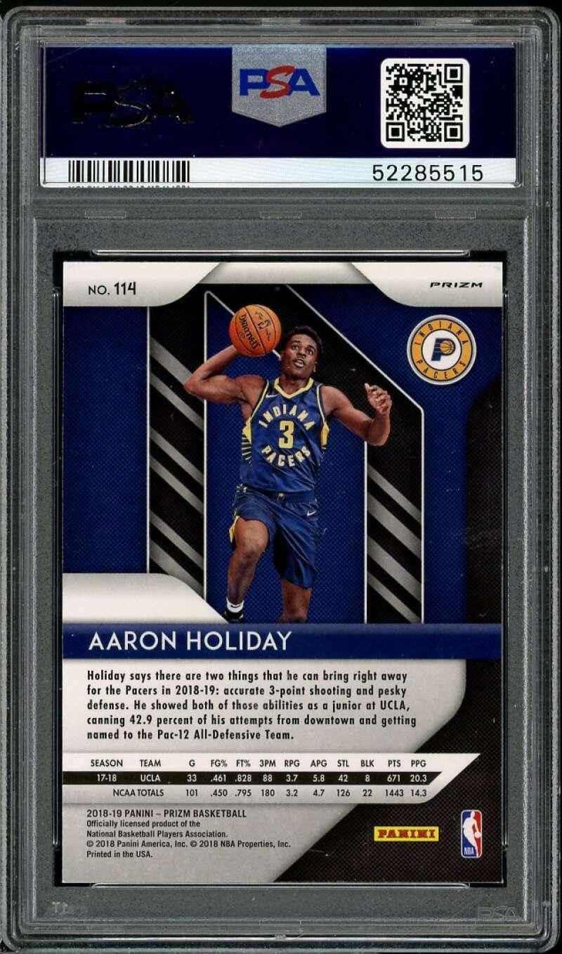 Aaron Holiday Rookie Card 2018-19 Panini Prizm Ruby Wave #114 PSA 9 - Basketball Slabbed Rookie Cards