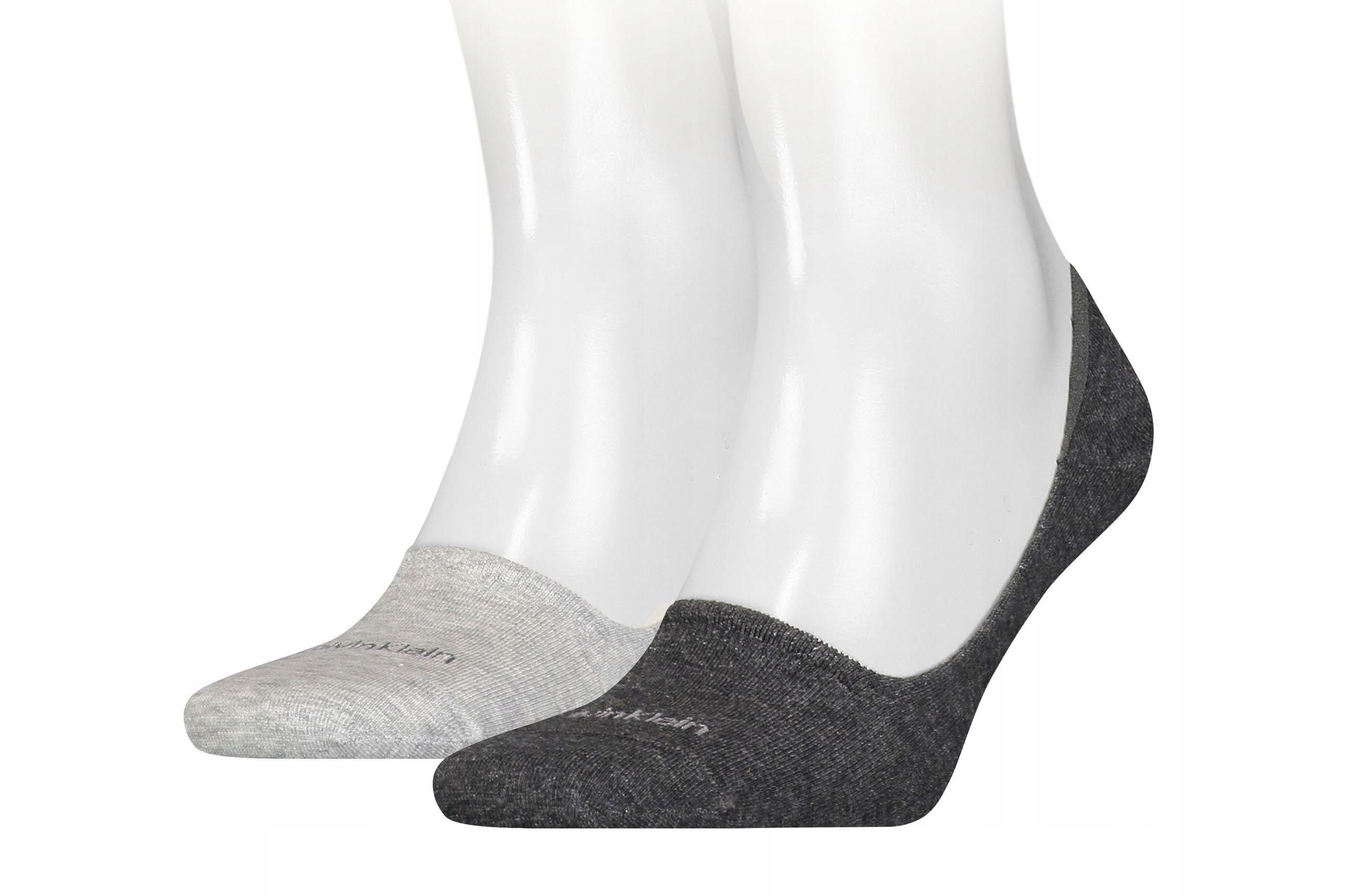 Chaussettes Invisibles Calvin Klein en Coton - Lot de 2, Gris Foncé