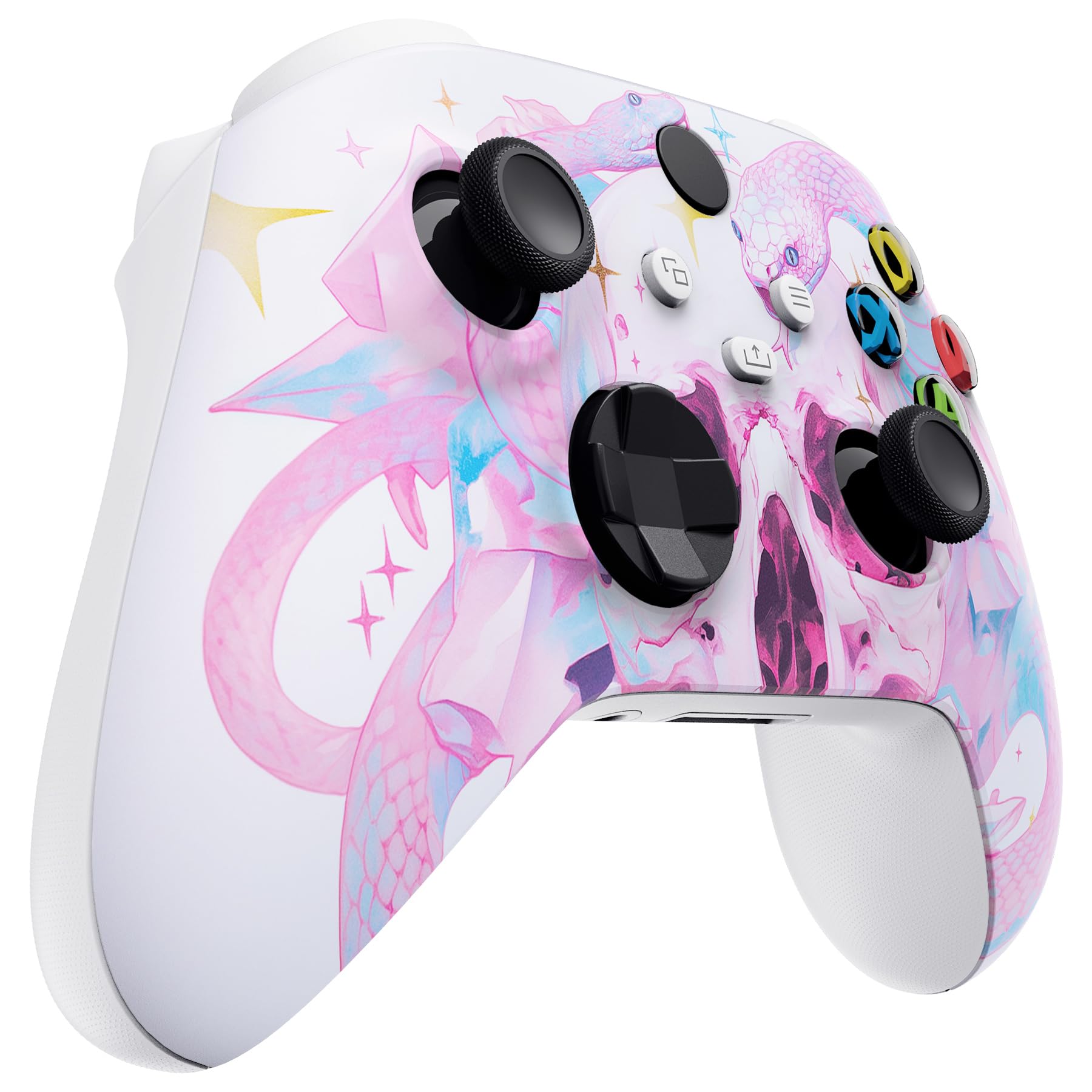 eXtremeRate Cover Custodia Frontale per Xbox Series X S Joystick Model 1914,Scocca Copertura Coperchio Ricambio per Xbox Series X S Controller-Abbraccio del Serpente Celeste