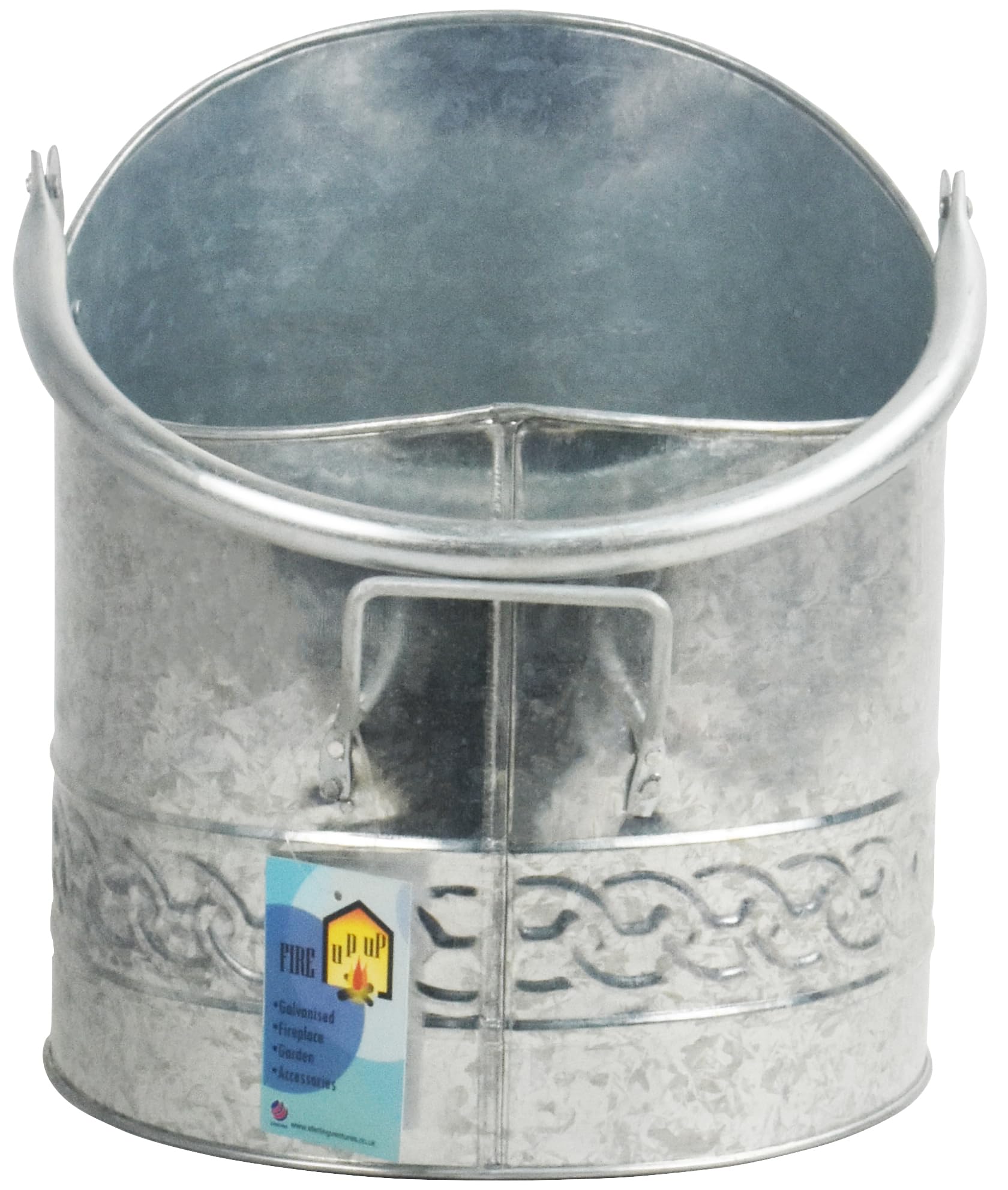 Sterling Ventures Silver Galvanised Mini Coal Scuttle Fireplace Fireside Hammered Coal Bucket 29Cm