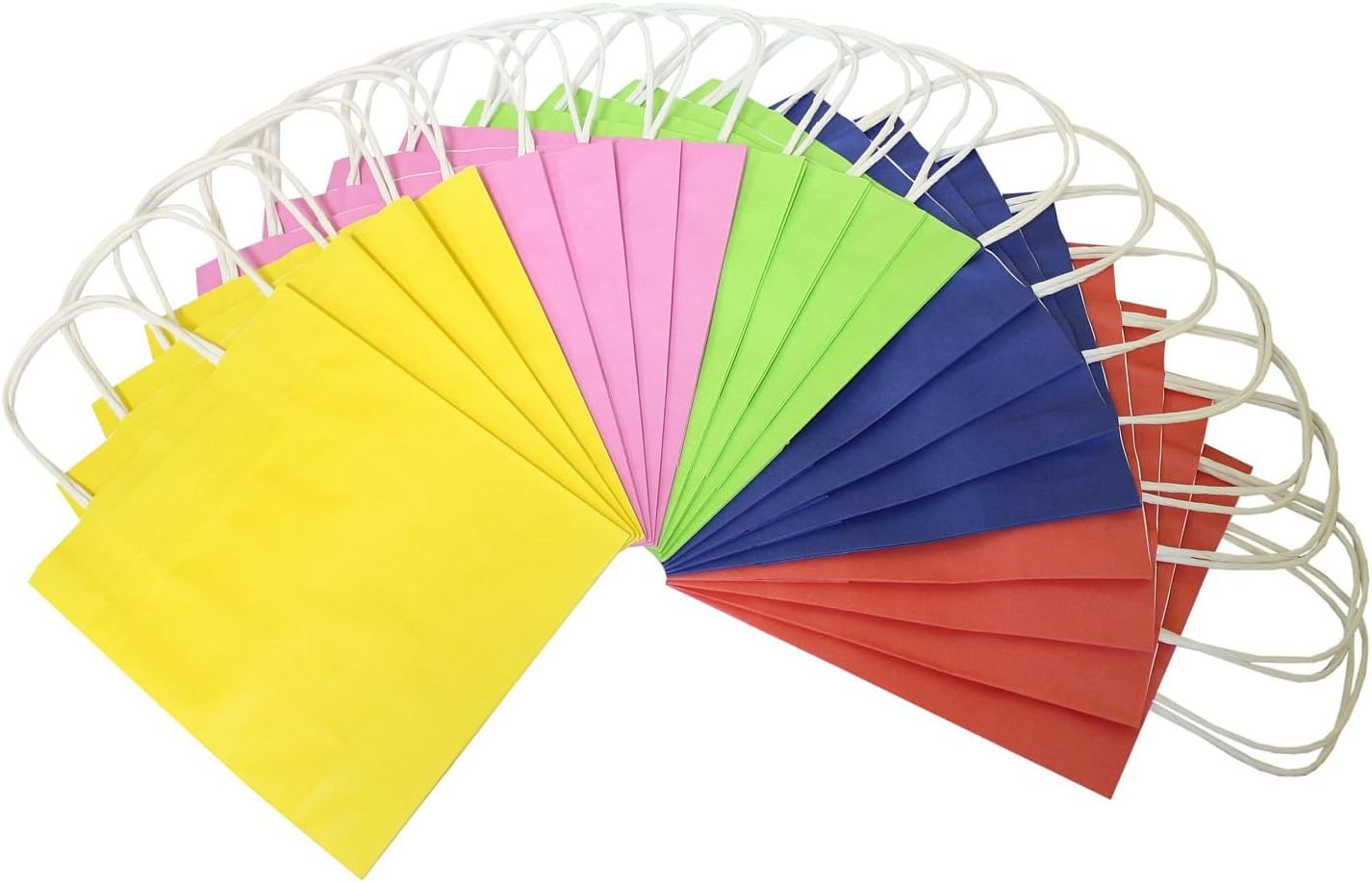 folia 22409 Kraft Paper Bags, Gift Bags, Pack of 20, 24 x 12 x 31 cm, Assorted Colours, for Crafts, Decorating and Gifting
