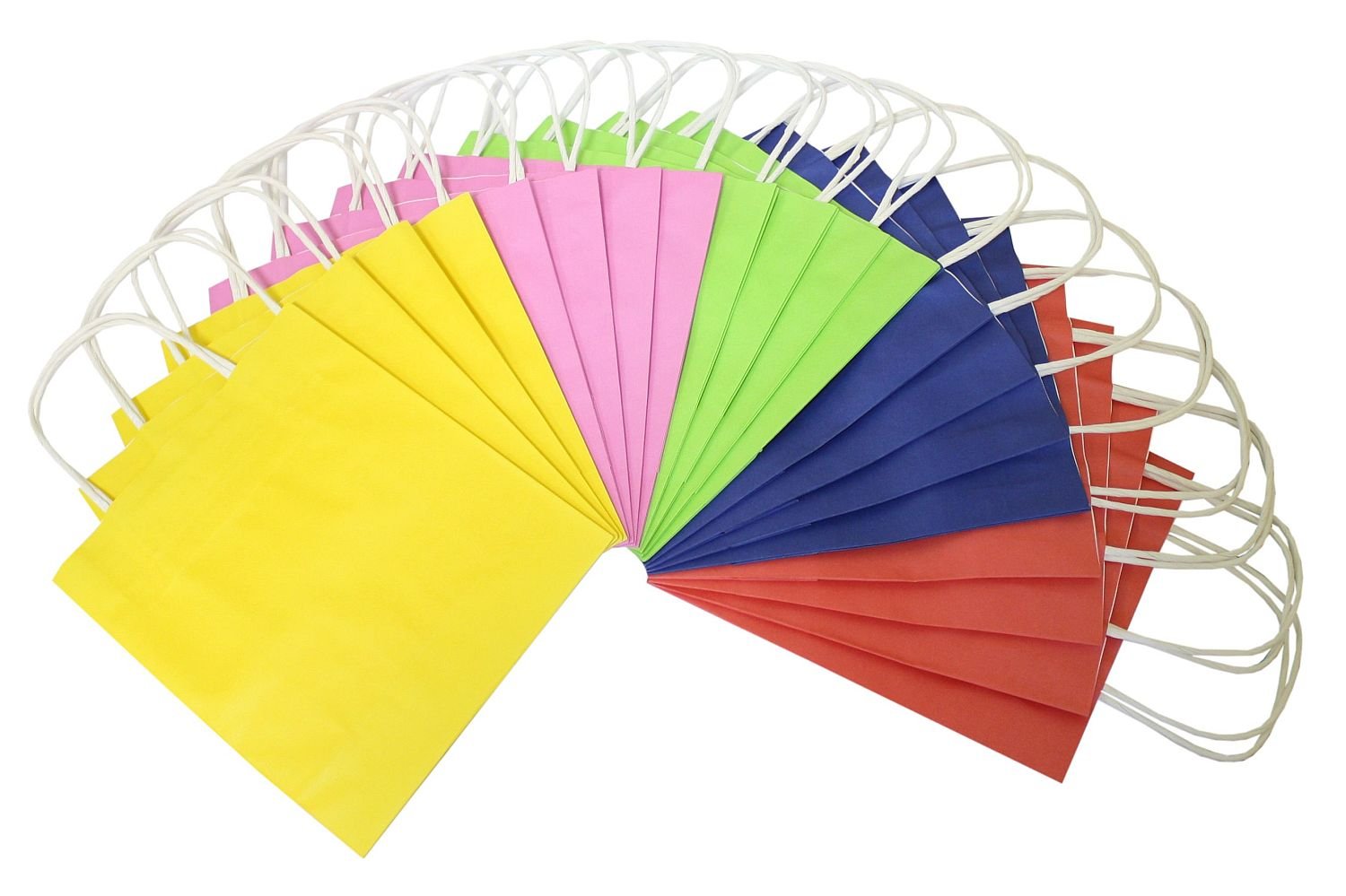 Folia 22409 - Papiertüten Kraftpapier, 24 x 12 x 31 cm, 20 Stück, farbig sortiert