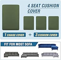 Vista 153 de H.VERSAILTEX 2025 New Sectional Couch Covers 8 Pieces Stretch Sofa Covers for Sectional Sofa Set Separate L Shaped Couch Cover for Both Left/Right