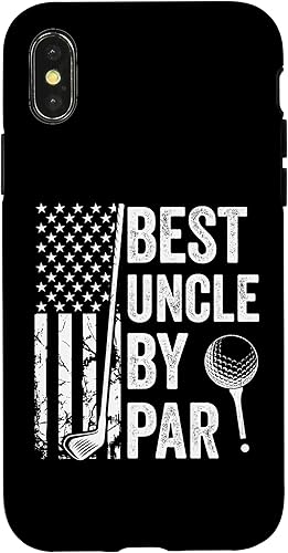 iPhone XXS Best Uncle By Par USA Flag Golf Father's Day Golfing Uncle Case