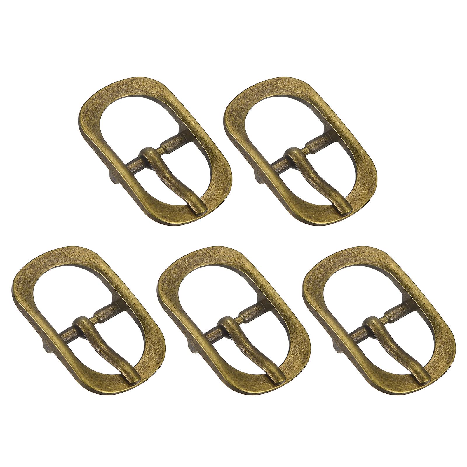 uxcell Metal Roller Buckle, 5Pcs Single Prong Belt Buckle Oval Center Bar Buckles for Leather Craft