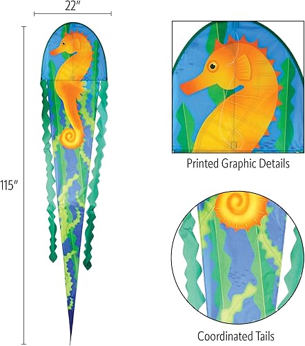 Miniatura 5 de In the Breeze 3352  22" Seahorse Dancing Dragon Kite  Cometa de una sola línea fácil de volar
