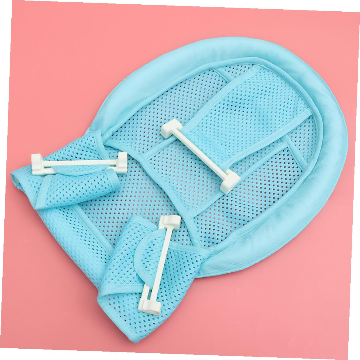 VANZACK 2pcs Bath Seat with Non-Slip Mesh Bath Support Pad Adjustable Soft Cushion for Newborns and Blue Bathing Net for Bathtub