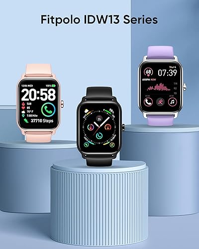 Miniatura 7 de Fitpolo Reloj inteligente para hombres y mujeres con llamada Bluetooth, Alexa integrado de 1.8 pulgadas, oxígeno en sangre de 1.8 pulgadas, reloj de