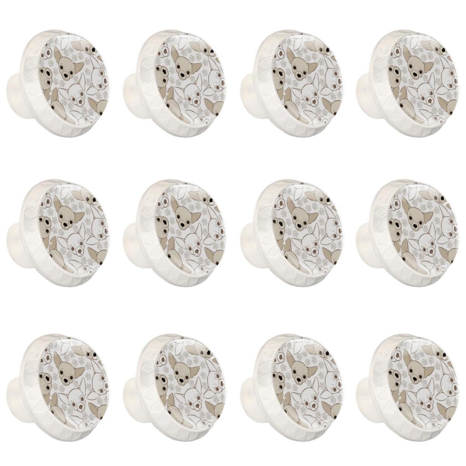 Boutons de tiroir en verre cristal lot de 12 poignées transparentes pour meuble de maison