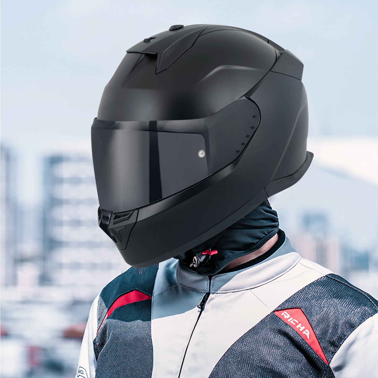 Helmvisier für SKWAL i3/RIDILL 2/ D-SKWAL 3,Motorradhelm Visier,Motorrad Windschutz Helm Objektiv Visier,Integralhelm Visier UV-Beständig,Motorradhelm Visier Ersatz (Schwarz)
