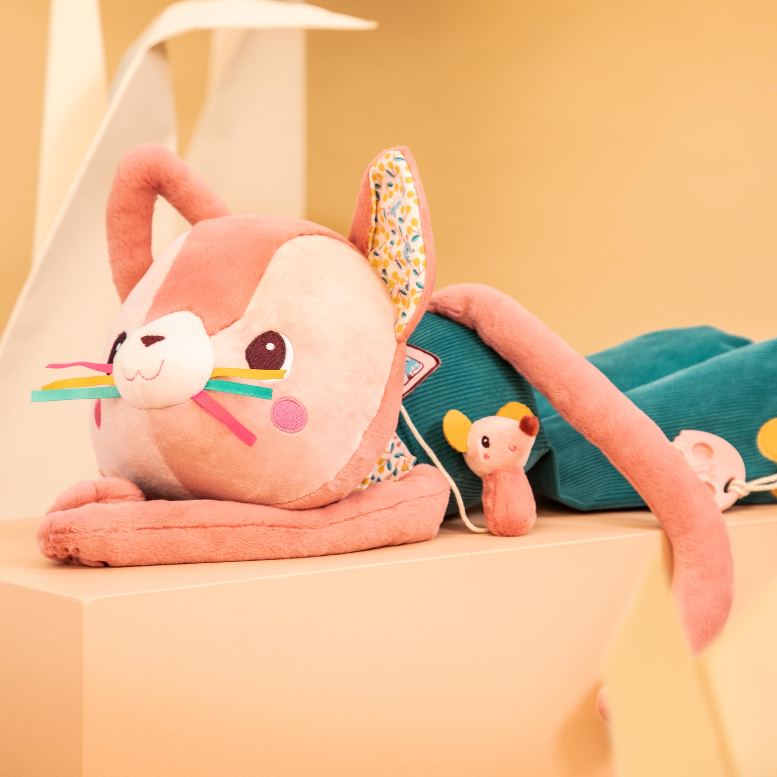 LILLIPUTIENS - Gatto di Peluche Maxi attività - Ideale per la Decorazione e Il Gioco della cameretta - Altezza 87 cm - Suoni e attività Multiple - Materiali Morbidi - 87 cm - da 6 Mesi