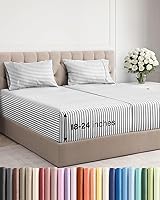 Vista 118 de Juego de sábanas Queen de bolsillo extra profundo, sábanas transpirables y refrescantes de 4 piezas, juego de sábanas de lujo de hotel, ultra suave