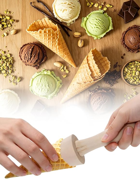 Cone Roller, Waffle Cone Form,Ice Cream Roller, Reusable