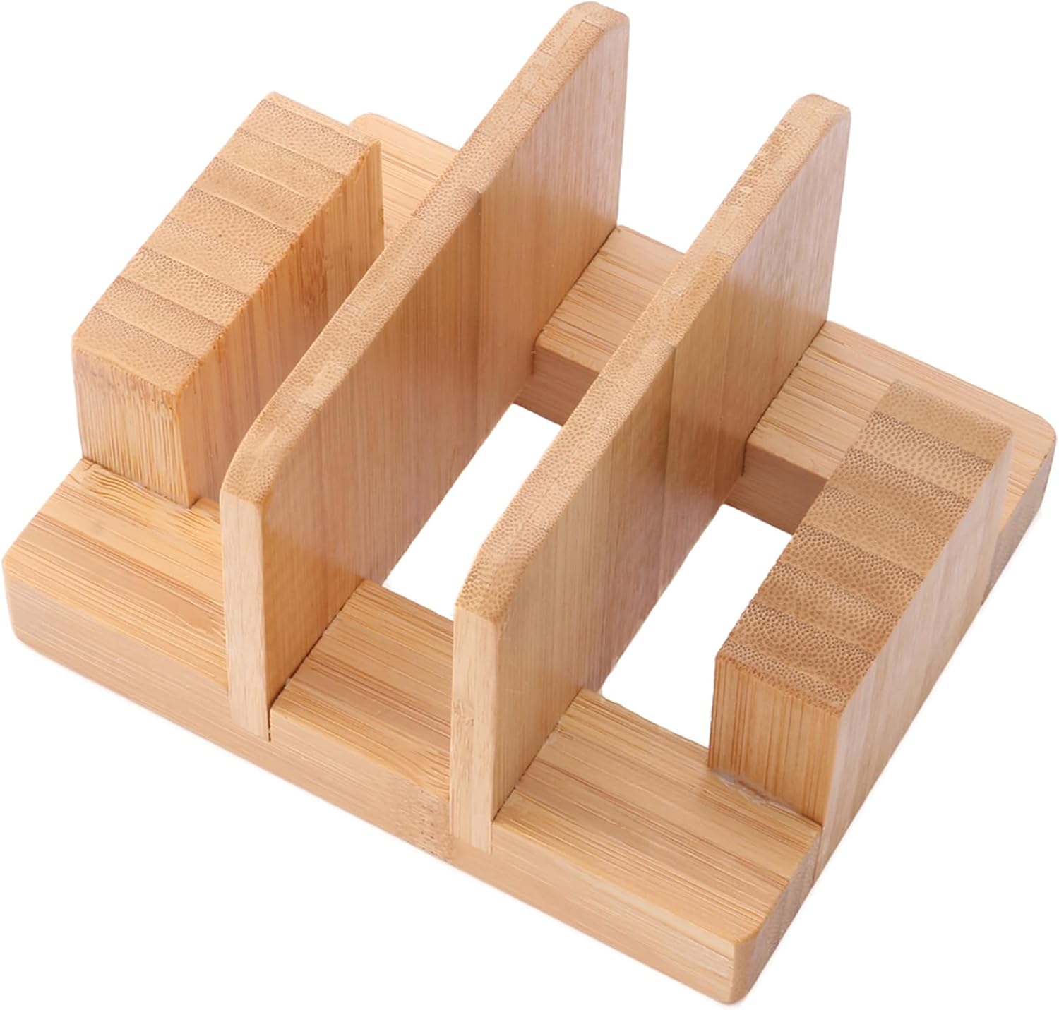 Bamboo Pot Lid Holder Stand, Cutting Board Organizer and Rack for Kitchen Storage, Made Countertop Space Saver for Pot Lids and Cutting Boards