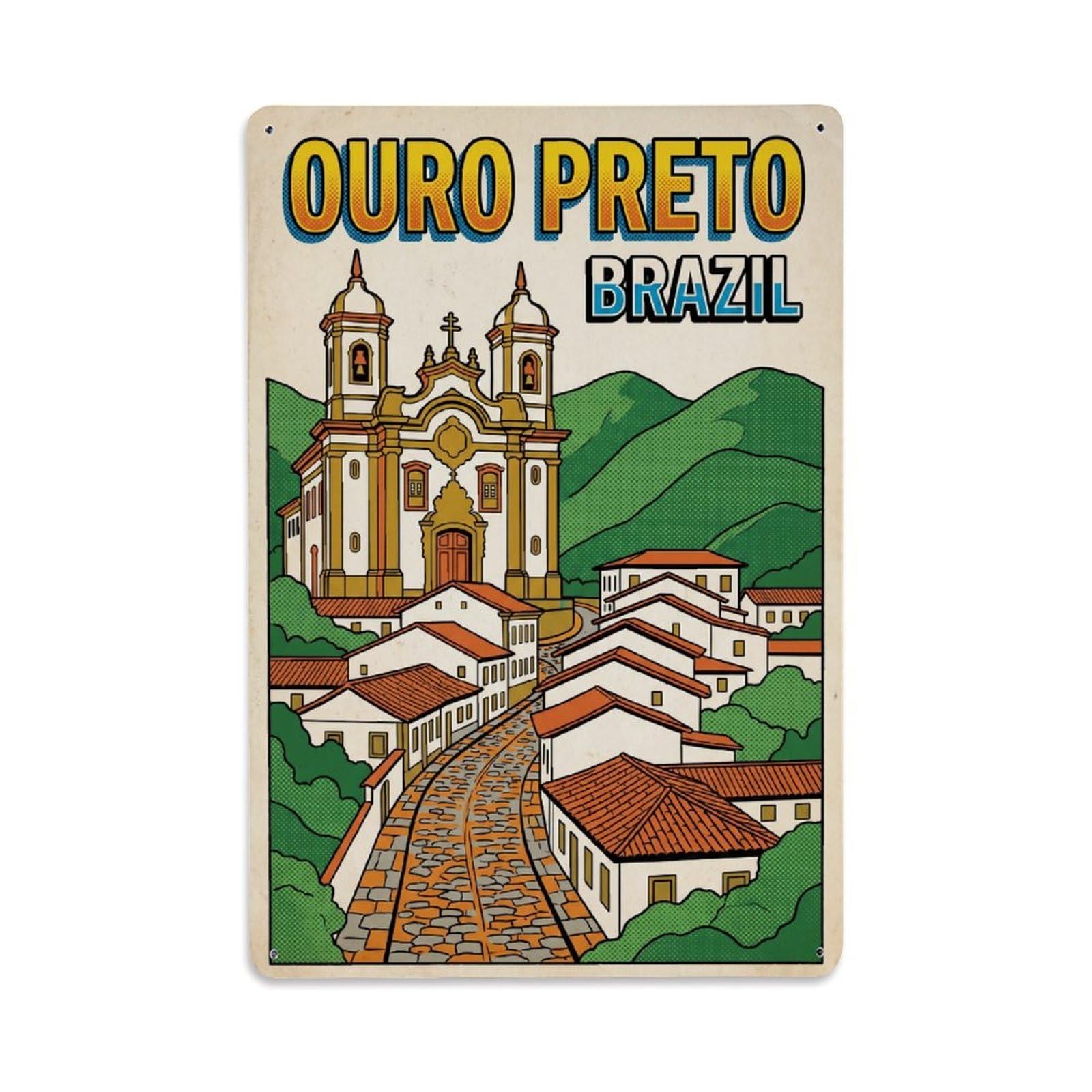 Travel Brazil Ouro Preto Retro Metal Tin Sign
