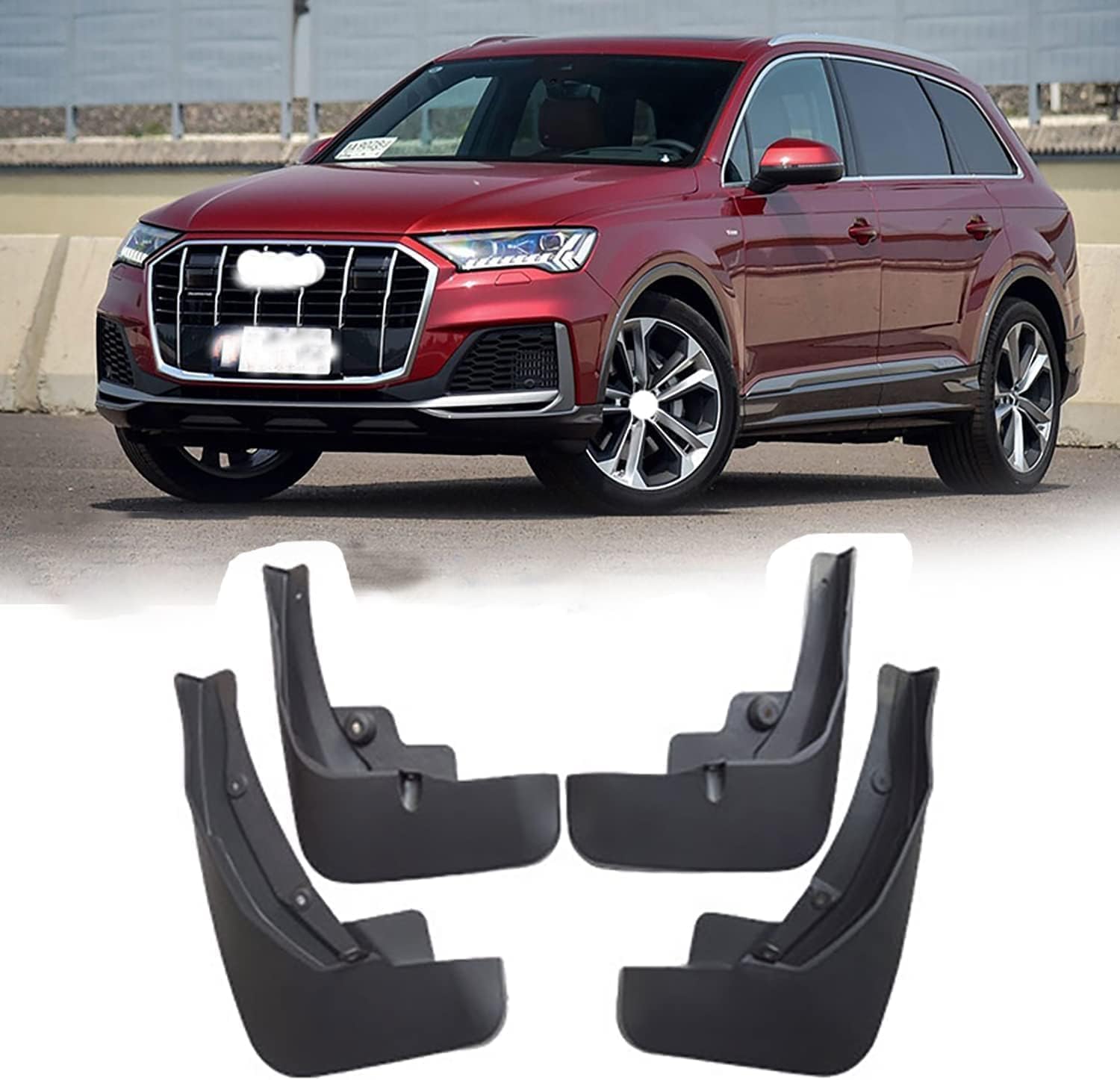 NYSLDSCO 4Pcs Premium Mud Flaps for Audi Q7 2020-2023 Front and Rear Splash Guards Durable Mudguards Protection Against Road Debris