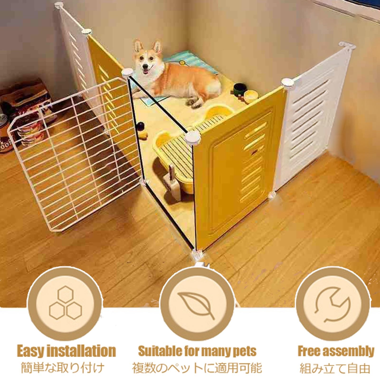 Recinto Recinzione Per Cani Recinto Per Cuccioli Recinzione Per Animali Domestici Recinto Per Cani Da Interno Recinzione Per Cani/Cuccioli Recinzione Per Cuccioli Con Porta(10 pieces 70*105*4