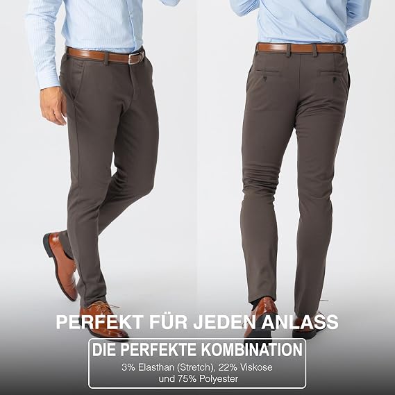 Performance Pants Chino Trousers Men's Stretch Slim Fit Summer Trousers Suit Trousers