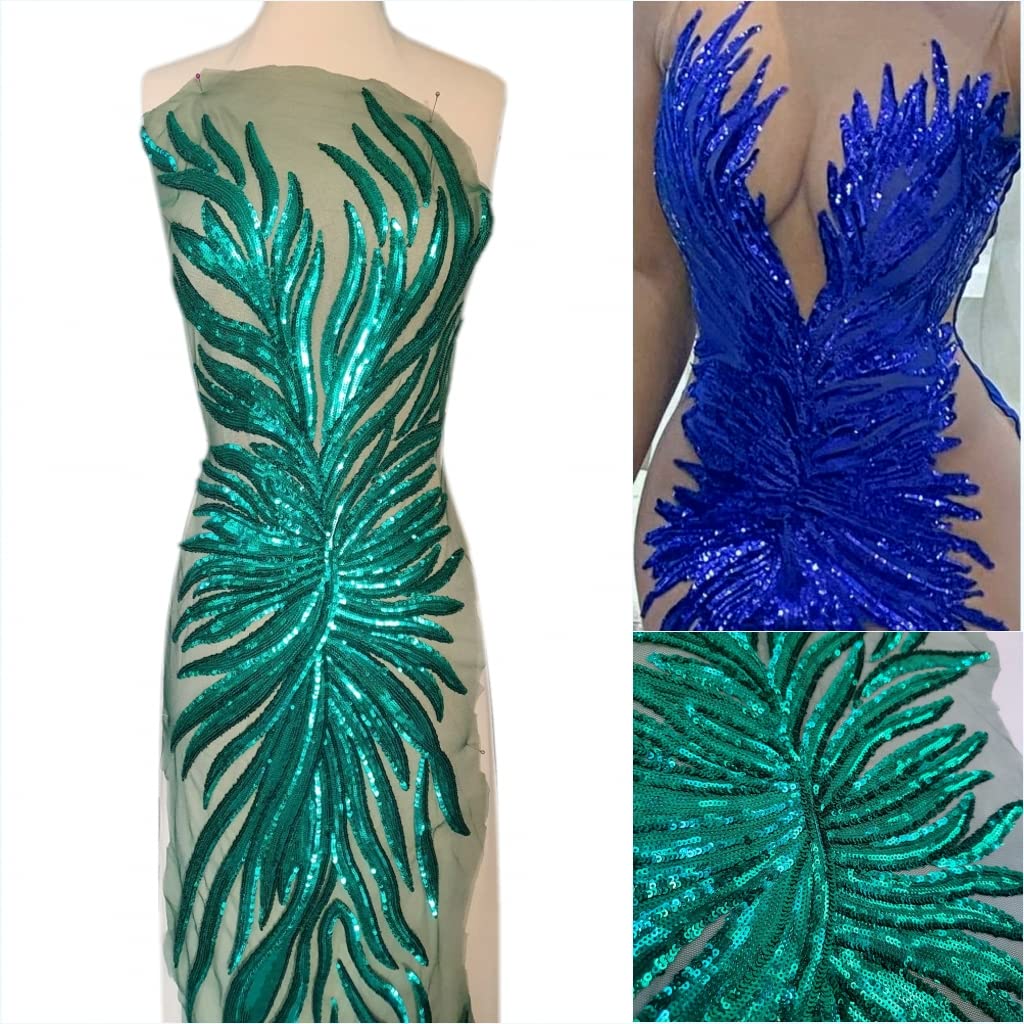 Grand col en dentelle brodé de 134 cm avec paillettes pour customisation et loisirs créatifs