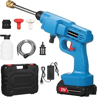 Pruie Lavadora de alta pressão com bateria sem fio de 20V 30Bar 450PSI Lavadora de carro Lavadora elétrica portátil com bateria recarregável de 3,0Ah, 2 bicos de pulverização para carro/ce