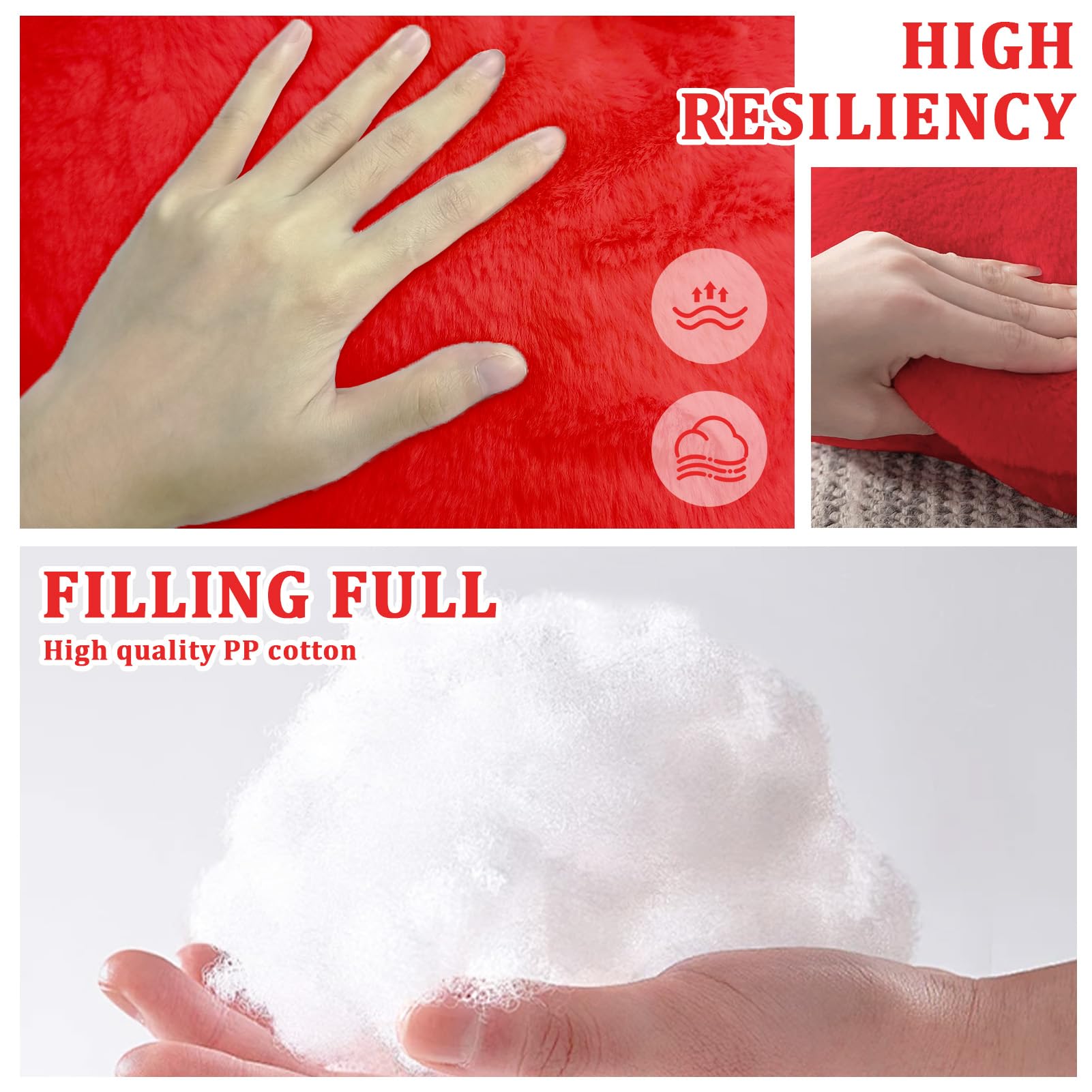 Cuscino A Cuore In Peluche 46x36 Cm - Morbido E Decorativo Per Divano O Letto - Foto 7