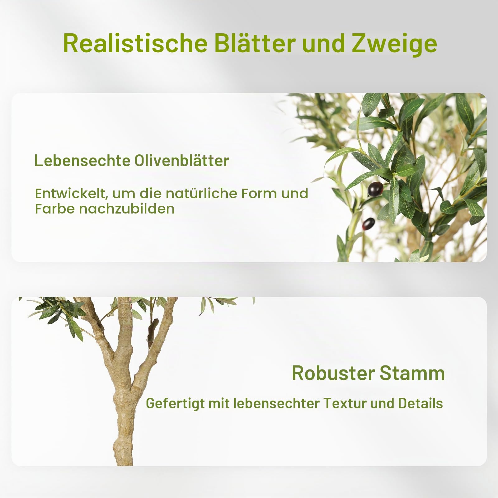 FEELEAD Olivenbaum künstlich 210cm, Künstliche Pflanzen,Plastikpflanzen | im Topf Kunstblume Geruchslos wasserdicht Hoher realistischer,große künstliche Olivenbaum-Pflanze für Zuhause & Büro Deko
