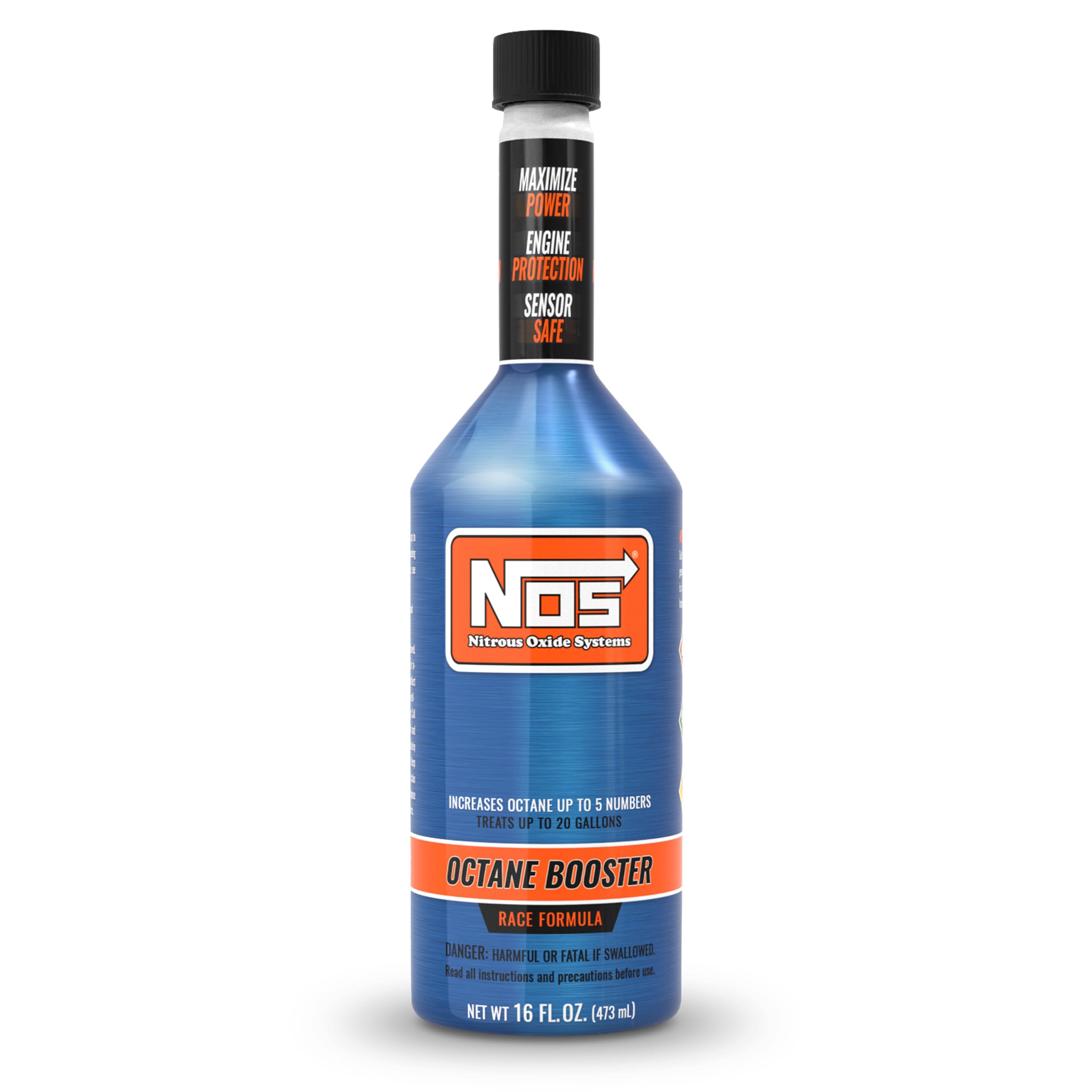 NOS Octane Booster – Increases Octane Up to 5 Points – Boosts Power in Turbocharged & High Compression Engines – Off-Road & Racing Use – 16 oz