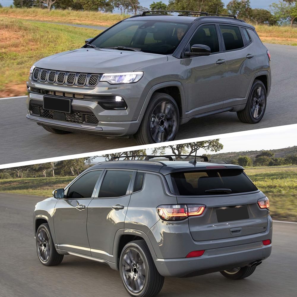 2 Pezzi Auto Barre Trasversali Portapacchi da Tetto per Jeep Compass 2017-2024, Barre Portatutto in Alluminio Bagagli Trasporto Portabagagli Auto Accessories
