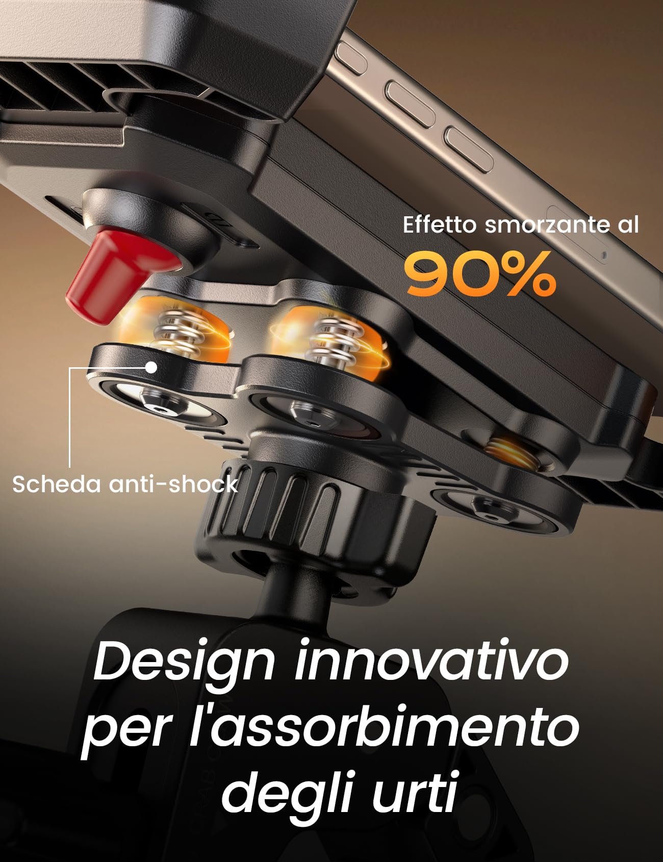 Porta Cellulare Moto, Porta Telefono Bici [Doppio Antivibrazione + Giunto Sferico in Metallo]-360°Drehbar per iPhone 16 Pro/Samsung S24 Ultra /Xiaomi 15 (4,7-7,2''Smartphone Supporto Telefono Moto)