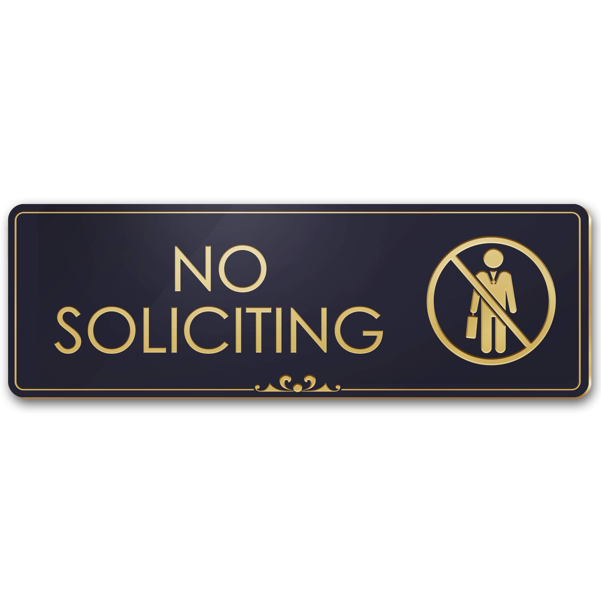 No Smoking On Premises Schild – Lasergraviert, 7,6x22,9 Cm, Schwarz/gold, Mit Klebeband