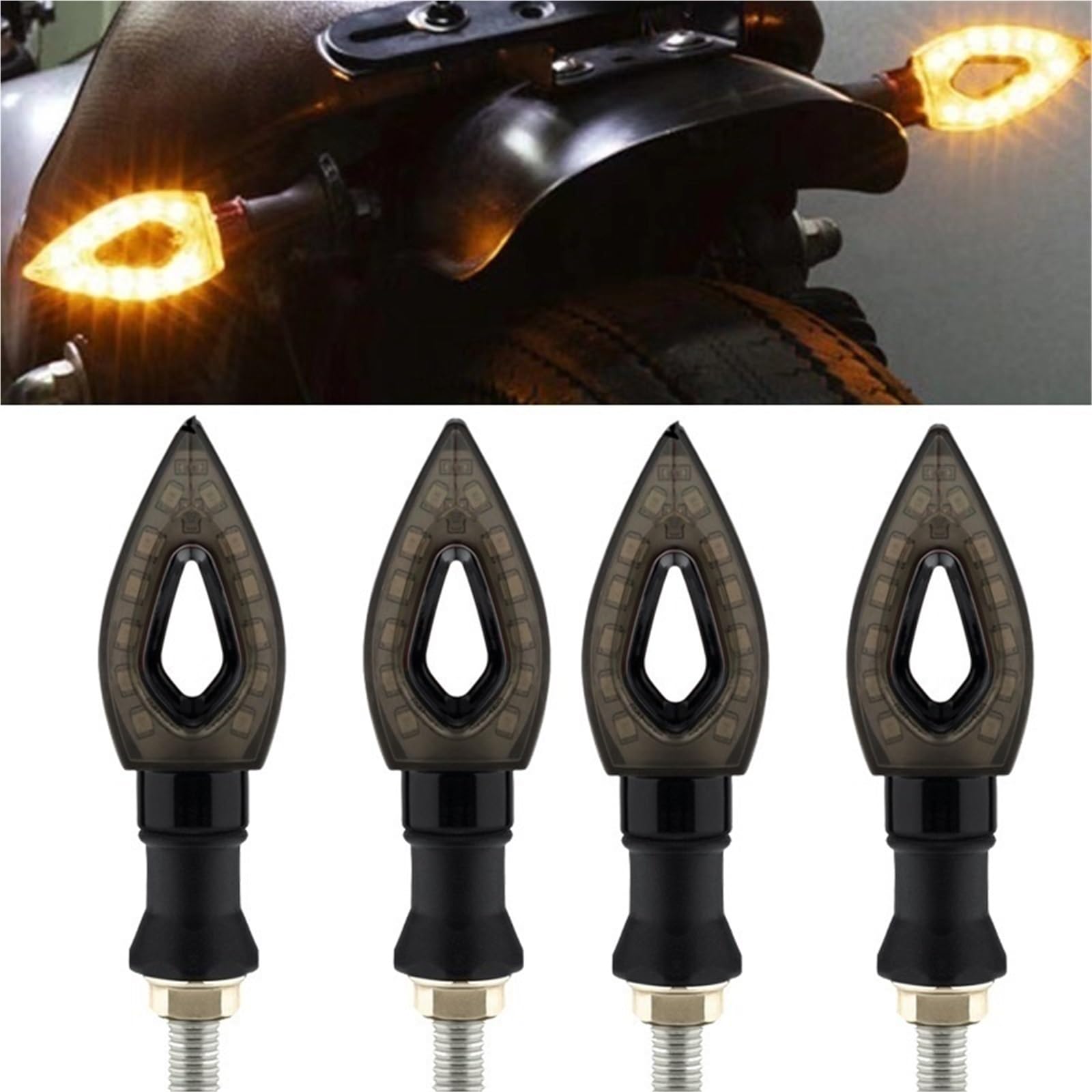 Motocicleta 12 para LED intermitentes para giro corto para luces señal