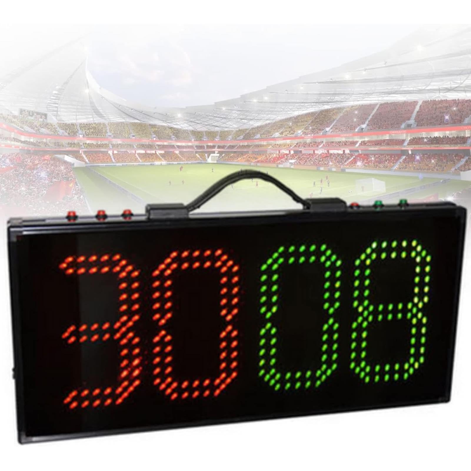 Tablero electrónico LED de sustitución para fútbol, pantalla portátil de cambio de jugador de fútbol, marcador digital para lado de campo
