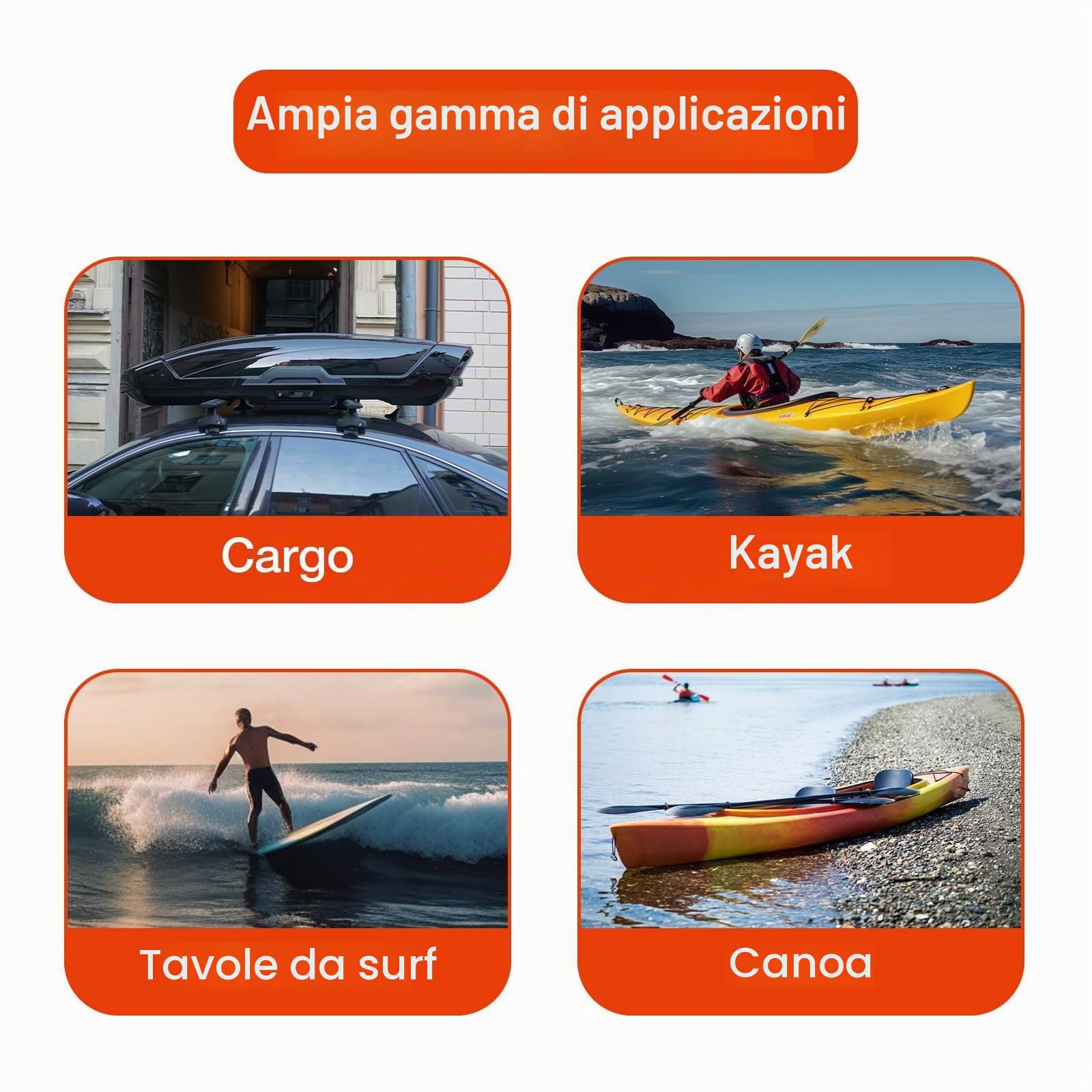 Barre portatutto in alluminio universale per 4/5 porte, portatutto con serratura fino a 75 kg, nero, senza foratura, adatto per grondaie 110-114 cm e telaio della finestra 124-134 cm