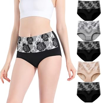 Womens High Waist Cotton Underwear Full Coverage Briefs Tummy Control C-Section Recovery Panties