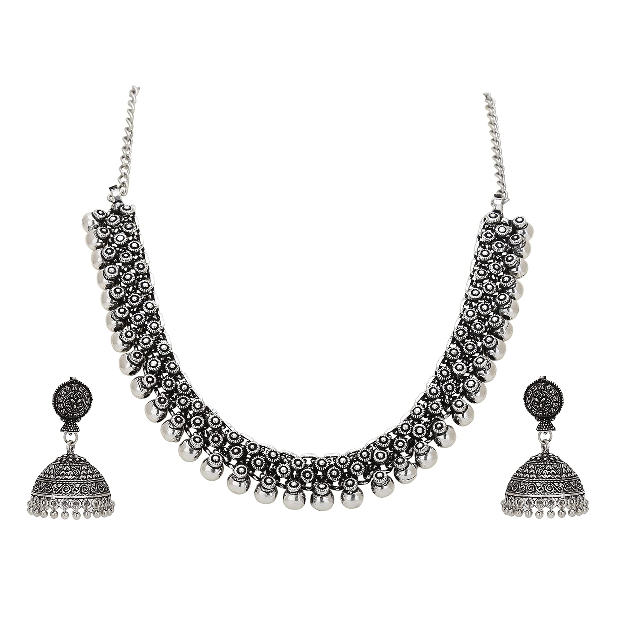 Sasitrends German Silver Necklace with Earrings for Women and Girls (B092TV4V6Y) Amazon Price History, Amazon Price Tracker