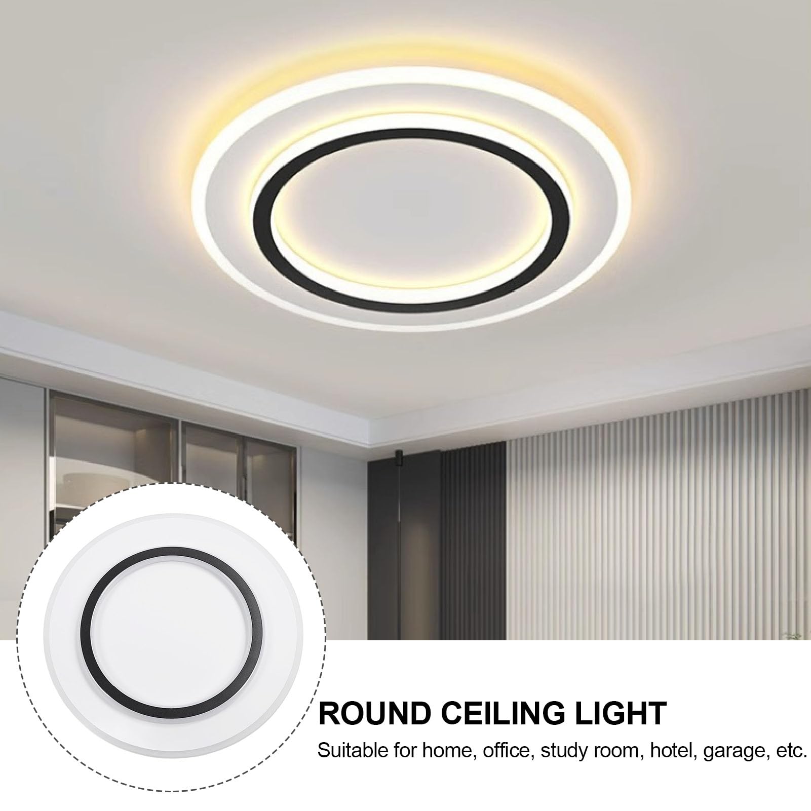 Luz de Techo LED Regulable con Control Remoto y Temperatura de Color Ajustable para el Comedor de la Oficina en Casa 3000k-6000k