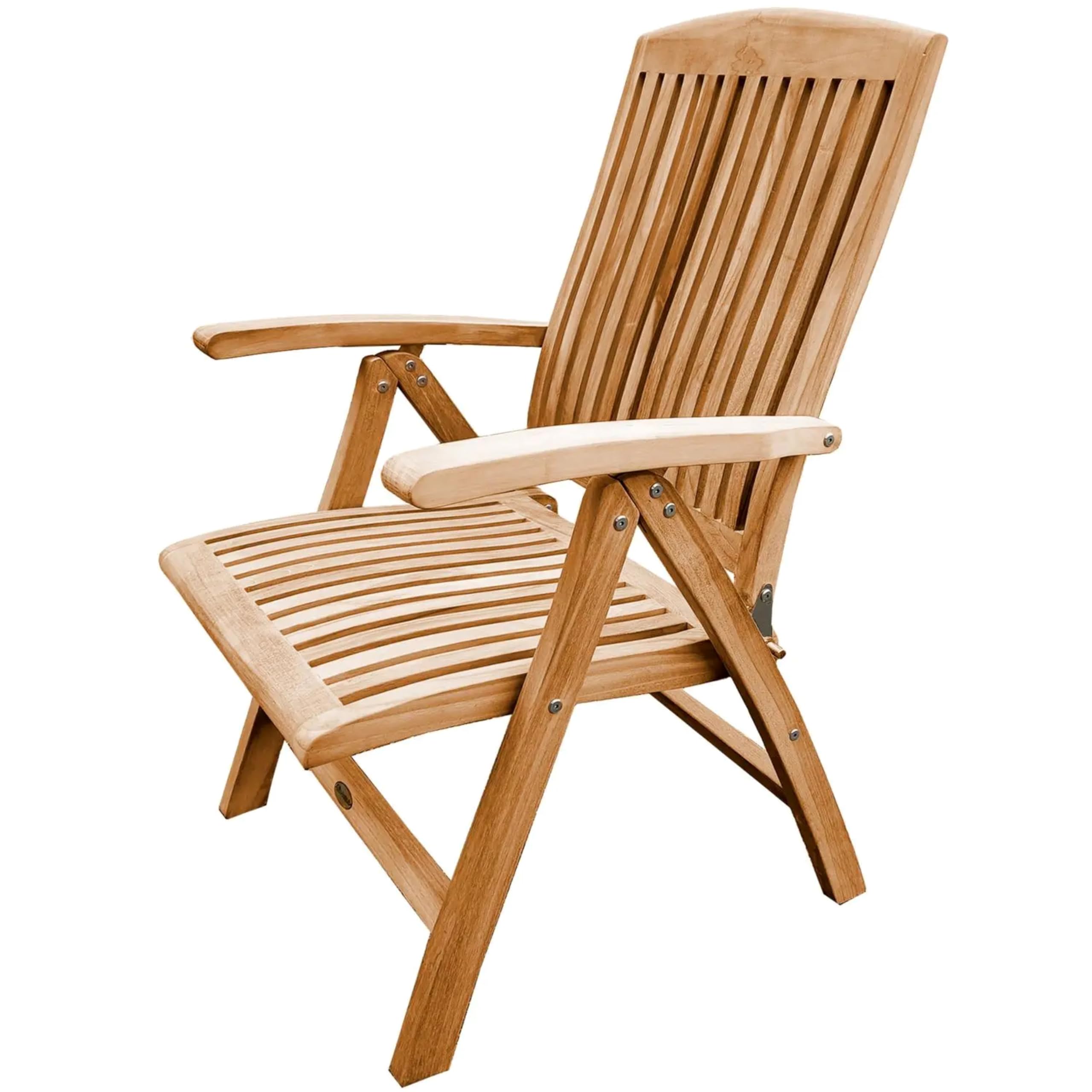 Gartensessel Teakholz Hochlehner Catania Massivholz Wetterfest, Outdoor Stuhl Teak, Gartenmöbel, Terassenzubehör, 65 x 48 x 110 cm, langlebig und robust