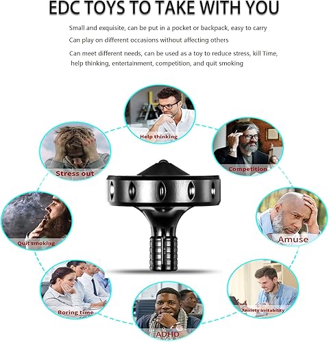 Miniatura 6 de Parte superior giratoria de metal de precisión, tiempo de giro de larga duración y equilibrio perfecto, adulto experto supera fácilmente los 10