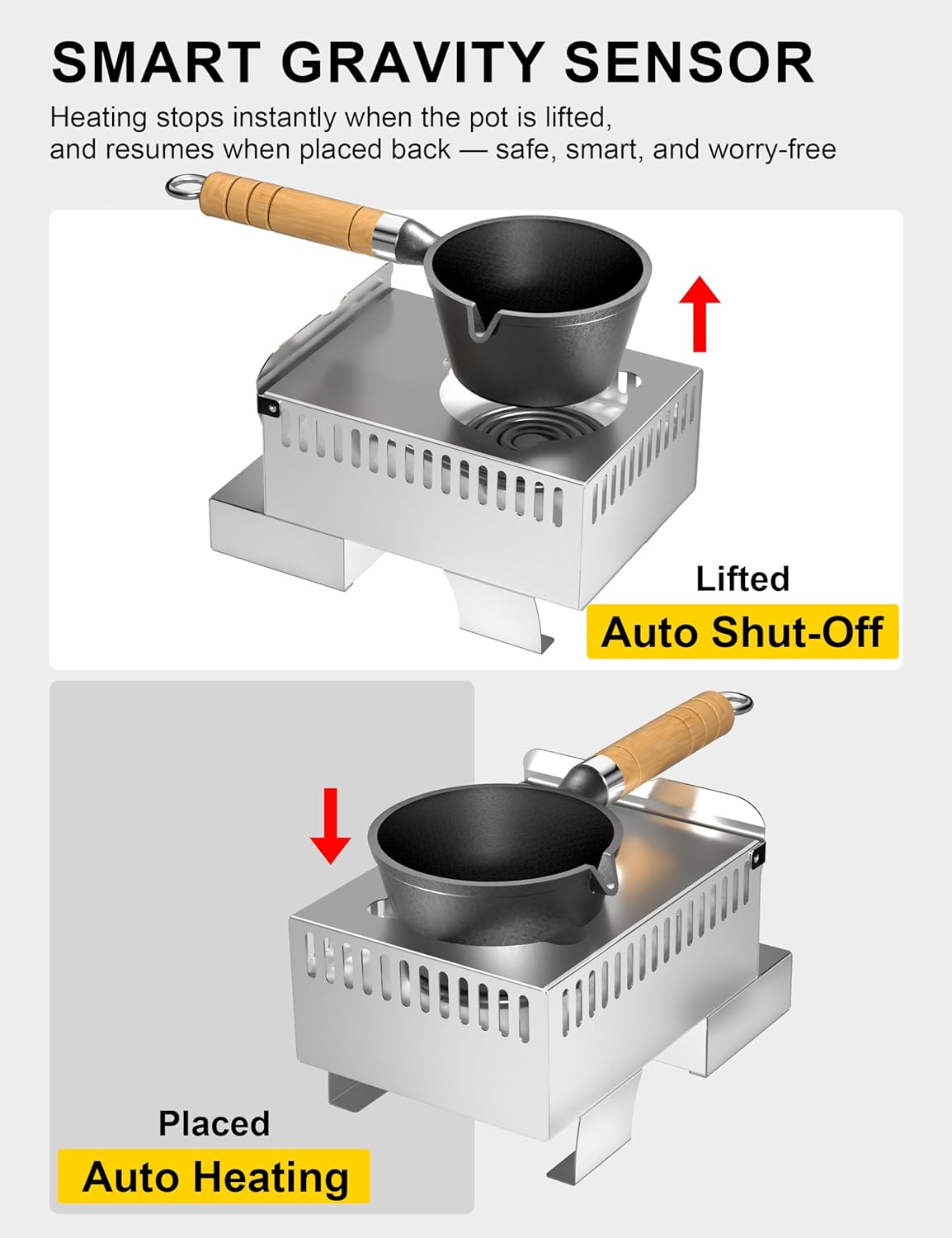 Lead Melting Pot, 5 lbs Electric Lead Melter with Long Handle & Pouring Spout, 750℉ Max – Ideal for Fishing Sinkers, Bullet Casting, and DIY Metal Crafts