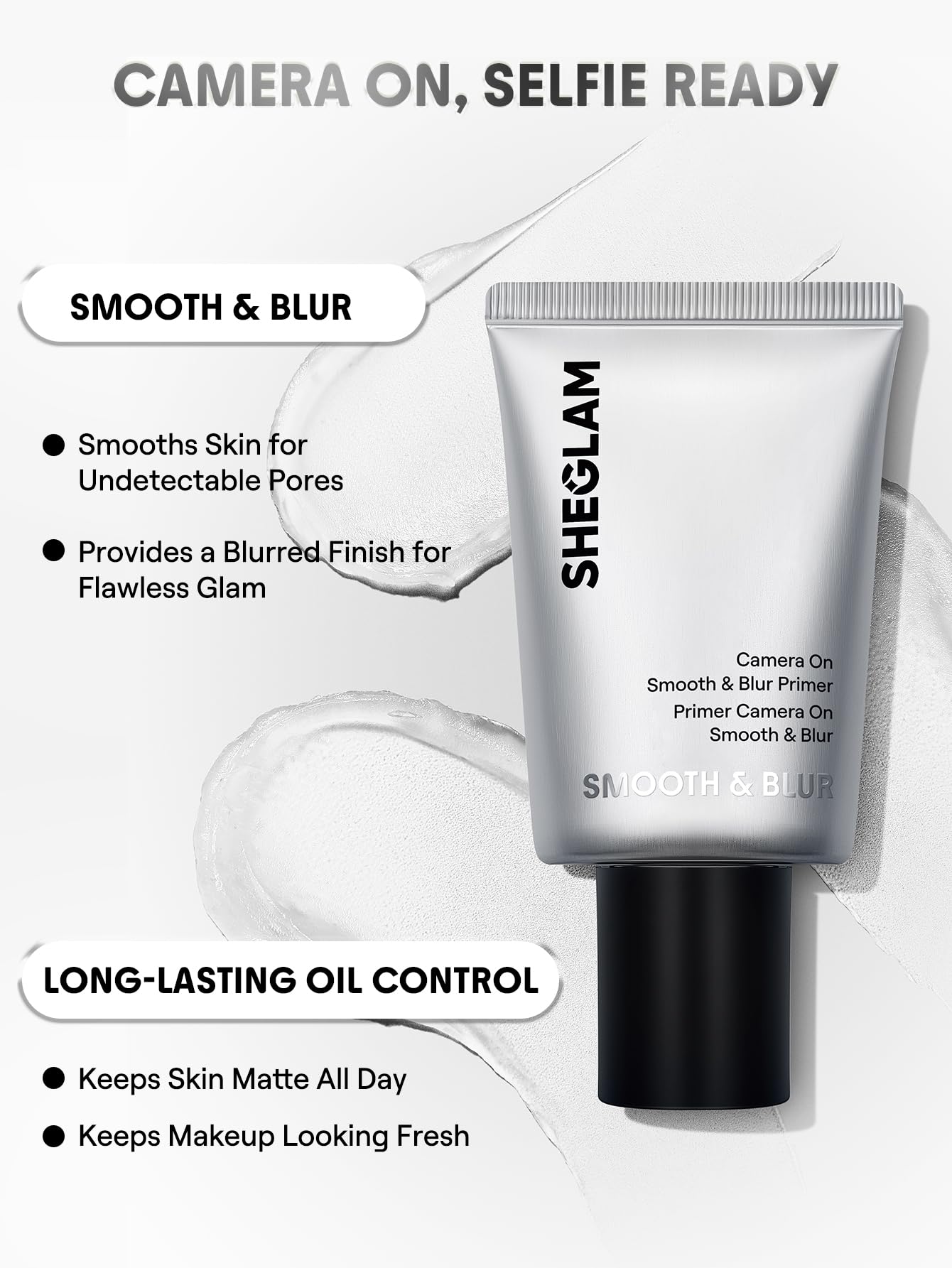 SHEGLAM Camera On Smooth & Blur Primer opaco Makeup Base Smoothing Primer per pelle liscia Pore Minimizer di lunga durata - 3