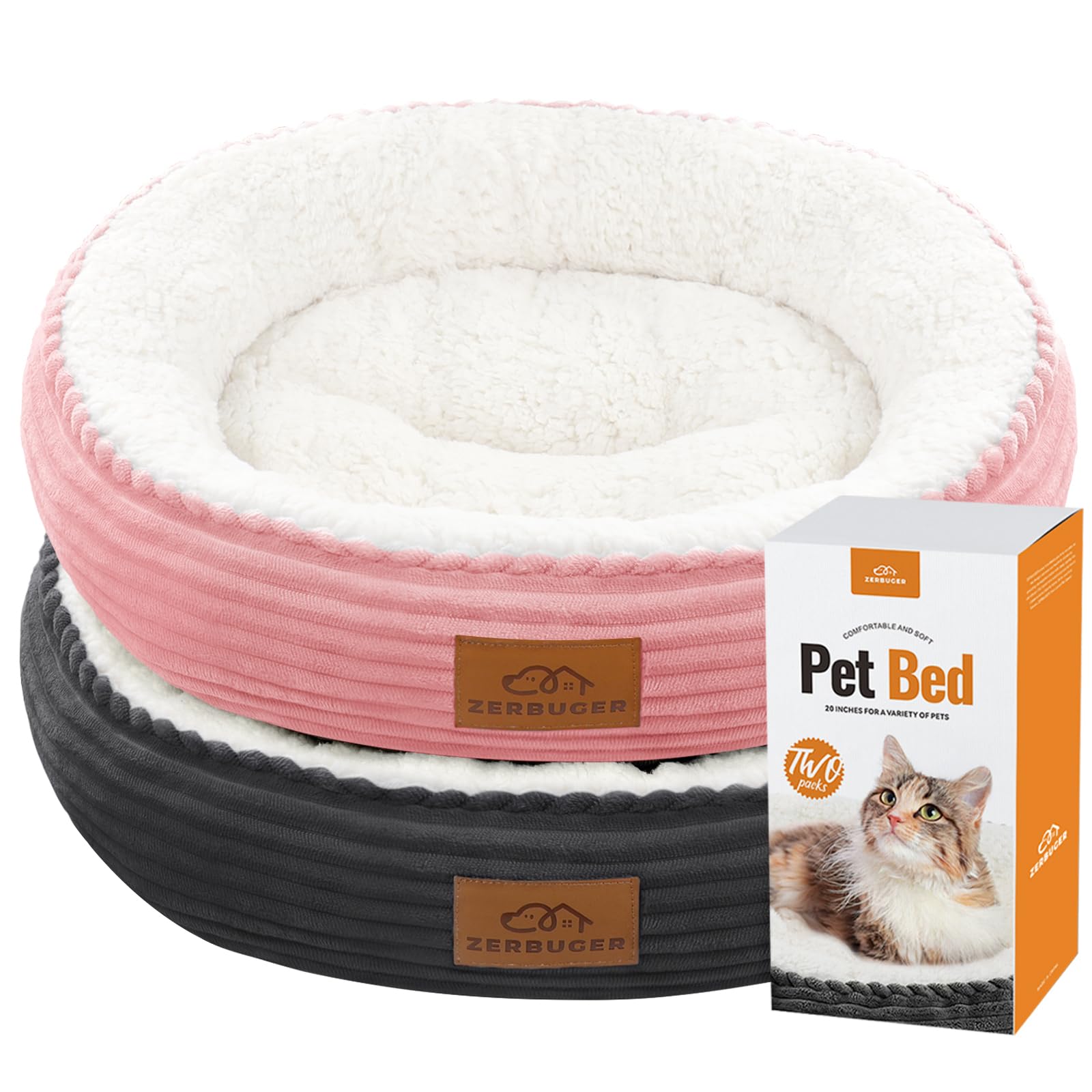 KASENTEX Rundes Hundebett – 50,8x50,8 Cm, Grau – Rutschfeste Unterseite, Maschinenwaschbar – Für Kleine Hunde