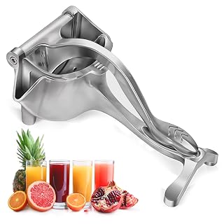 Aluminum Alloy Fresh Fruit Juice Extractor - Lemon Squeezer Manual, Non-Slip Ergonomic Grip, Easy to Use & Clean, 8.7" Length with 0.6L Capacity - Efficient Extraction of Citrus, and Other Fruits - Amazon product rated Grade A